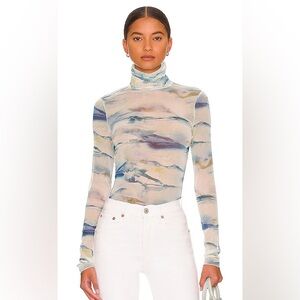 Jonathan Simkhai Charli Watercolor Turtleneck Top
